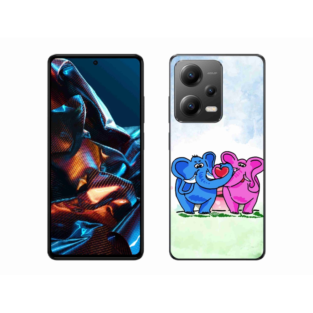 Gelový kryt mmCase na mobil Xiaomi Redmi Note 12 Pro 5G - zamilovaní sloni