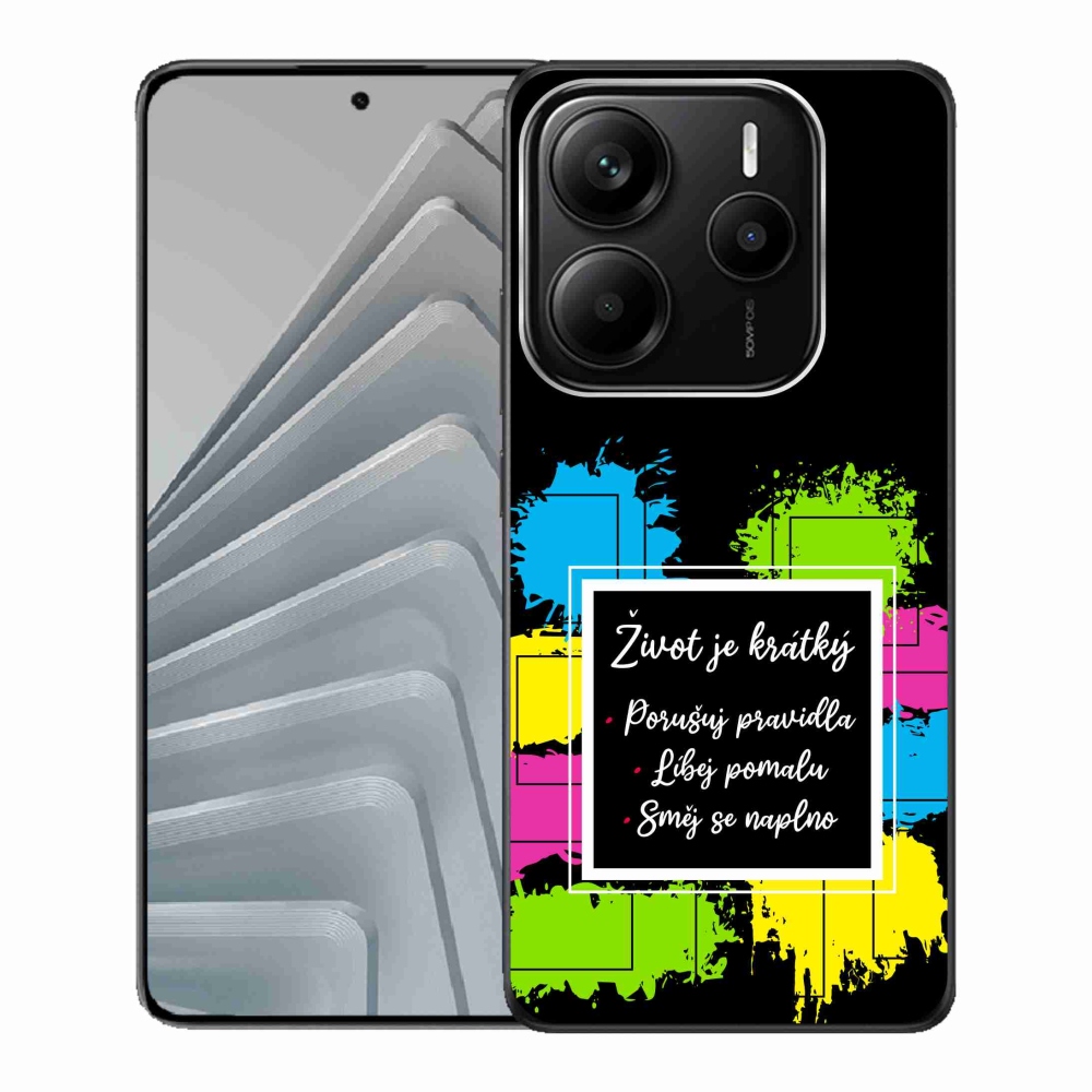 Gelový kryt mmCase na Xiaomi Redmi Note 14 5G - citát 5 černé pozadí