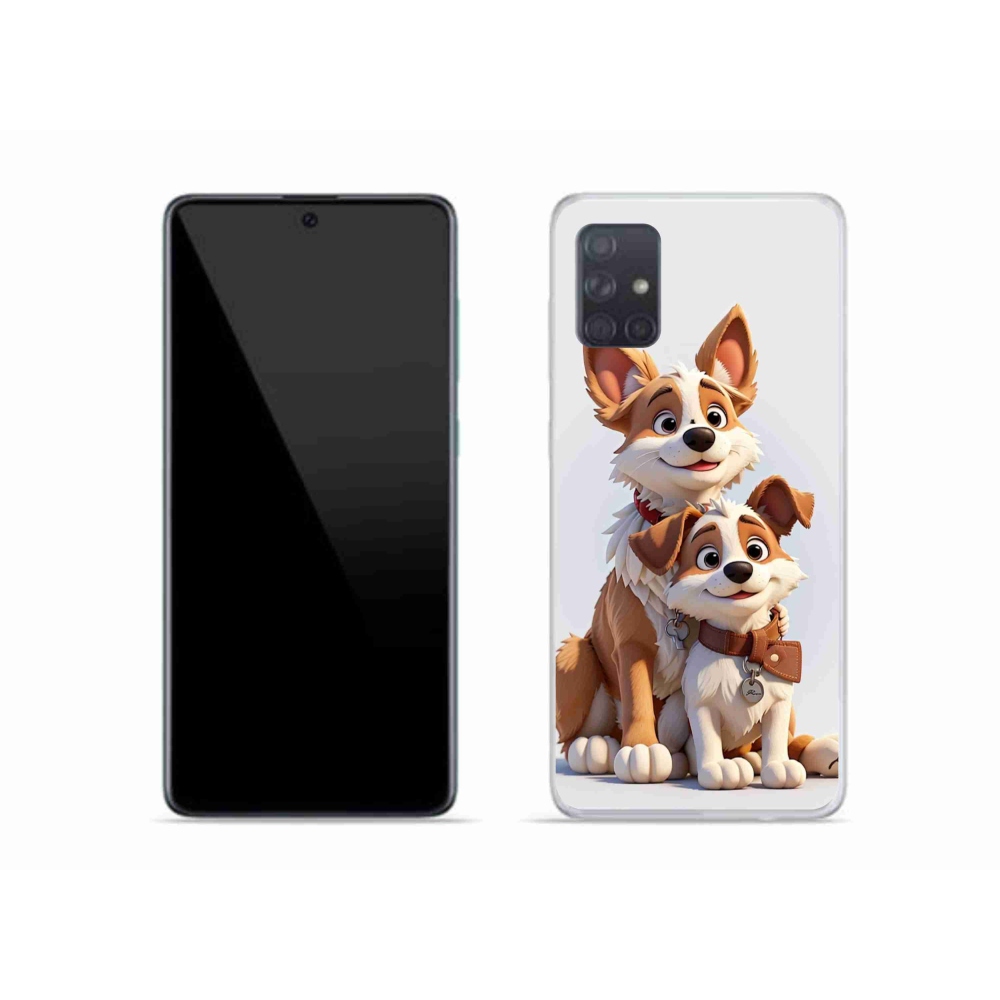 Gelový kryt mmCase na Samsung Galaxy A51 - kreslení psi