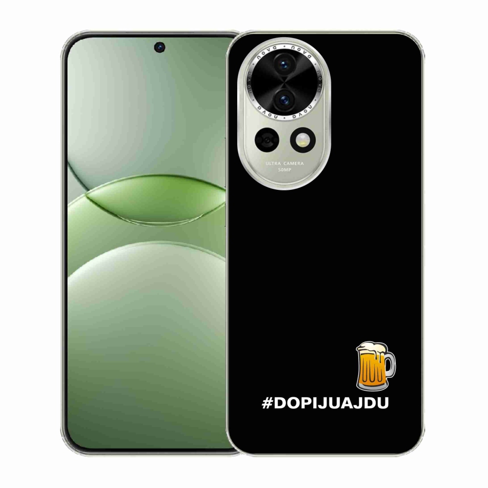 Gelový kryt mmCase na Huawei Nova 13 5G - pivní motiv 1 černé pozadí
