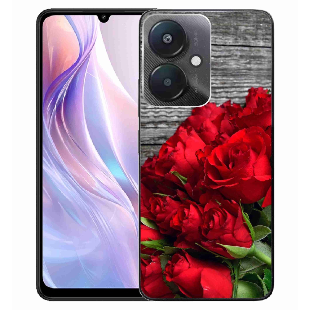 Gelový kryt mmCase na Xiaomi Redmi 13C 5G - červené růže