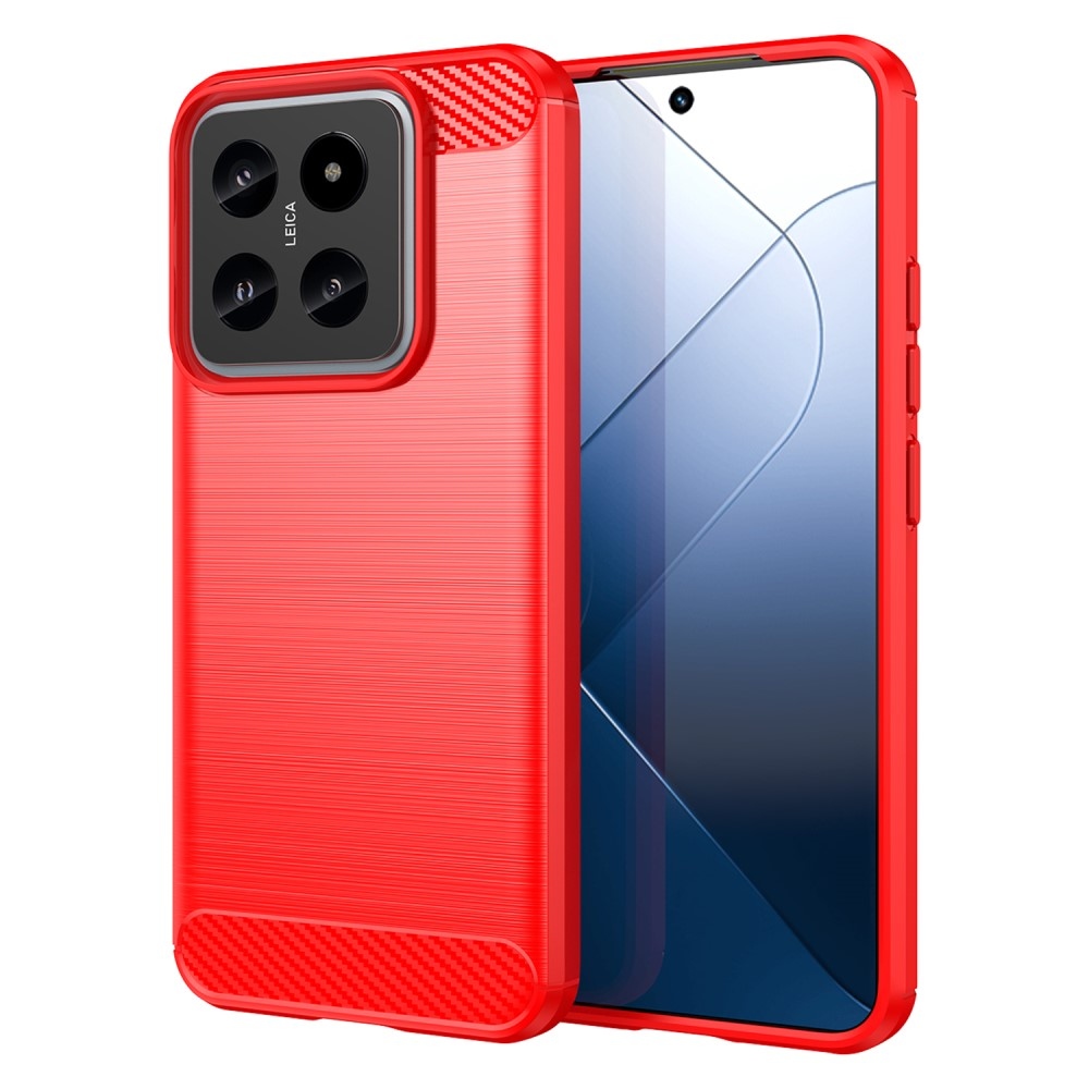 Carbon odolný gelový obal na Xiaomi 14 - červený