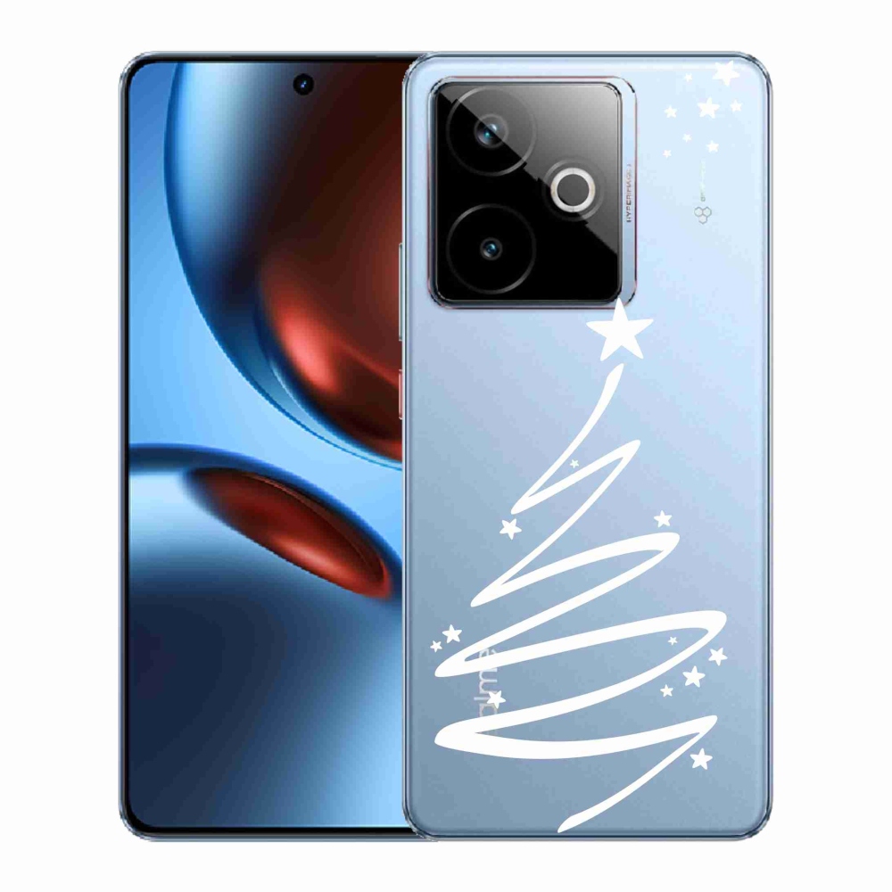 Gelový kryt mmCase na Realme GT 7 5G/GT 7T 5G - bílý stromeček na průhledném pozadí