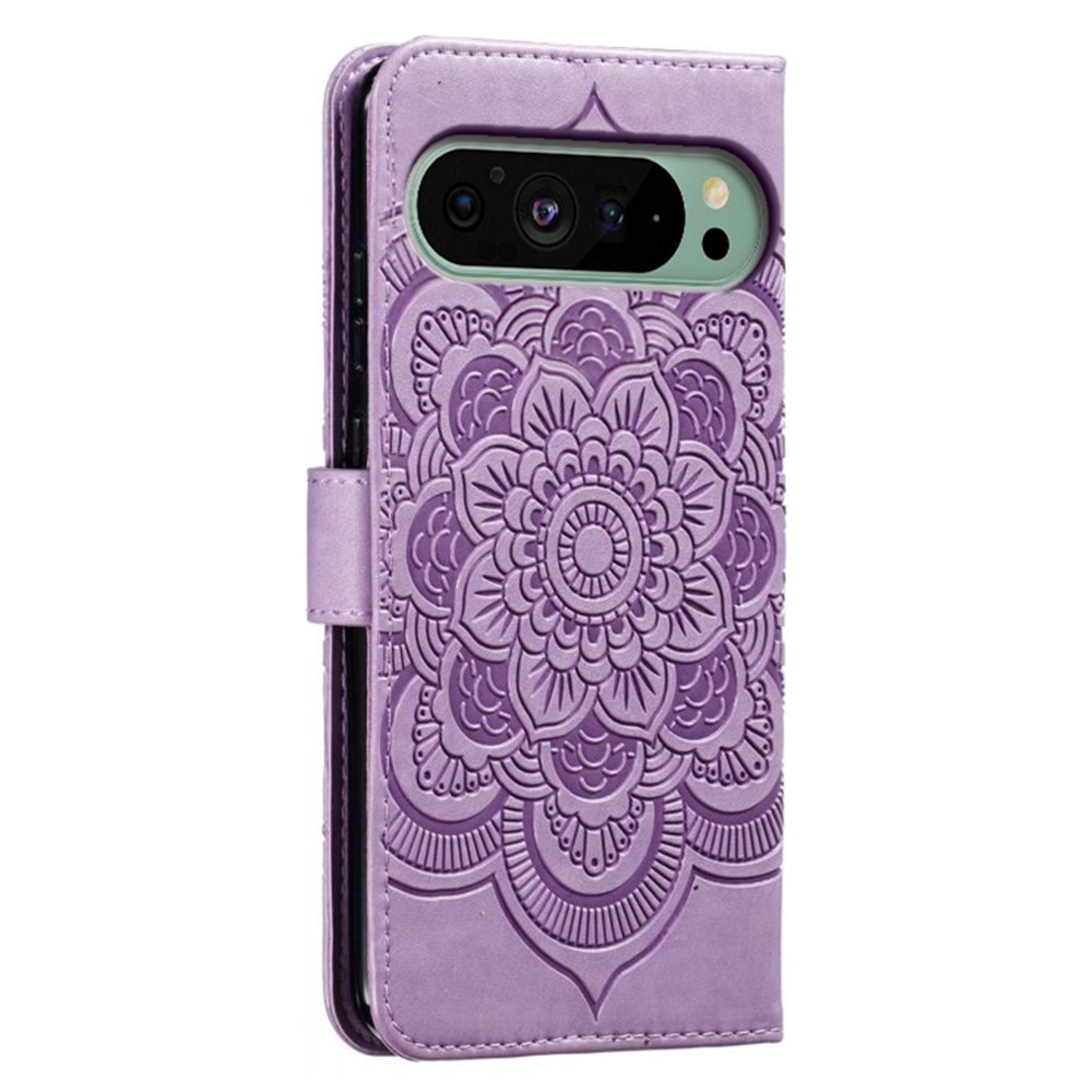 Mandala knížkové pouzdro na Google Pixel 10 Pro/Pixel 10/9 Pro/9 - fialové
