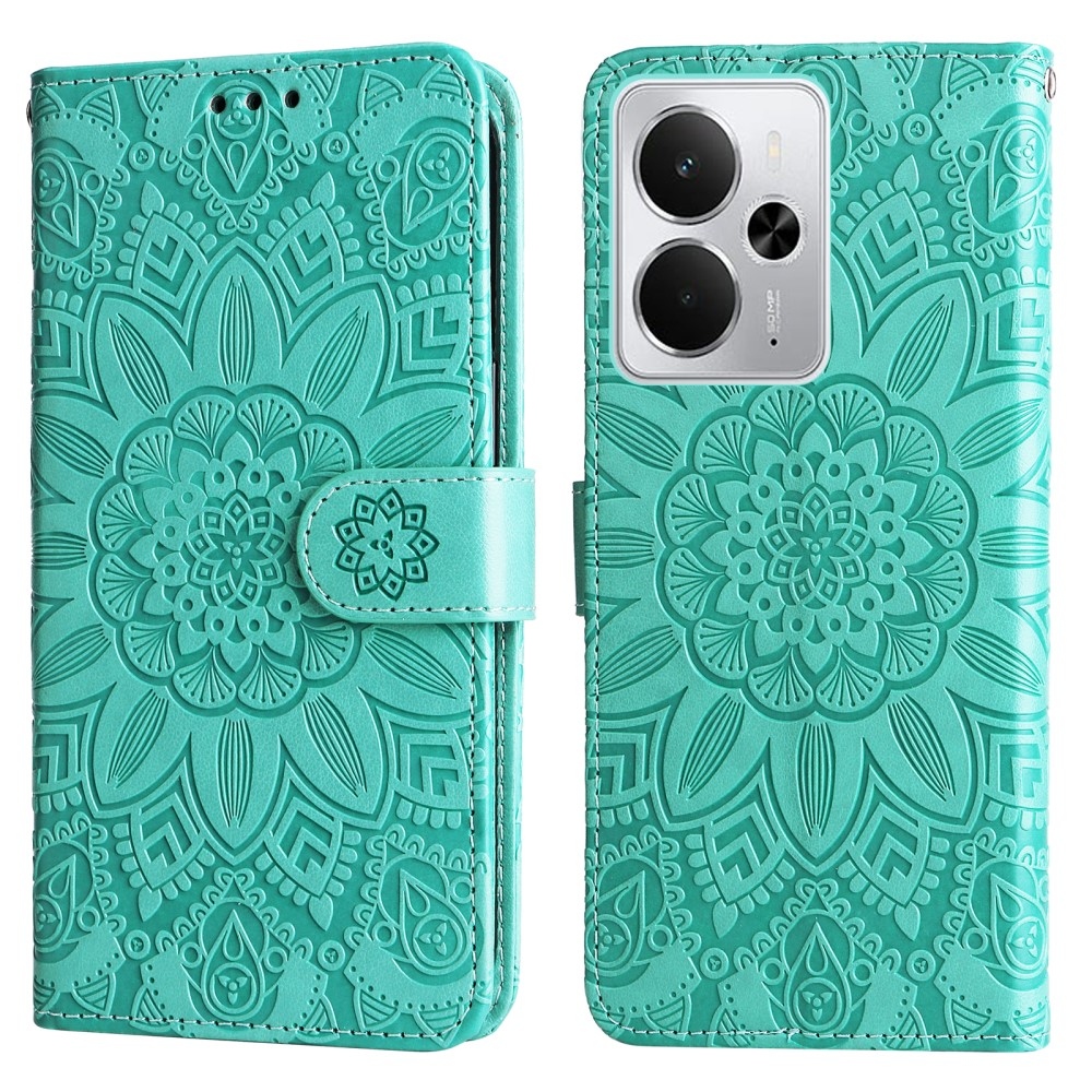 Sunflower knížkové pouzdro na Realme 14 5G - modrozelené
