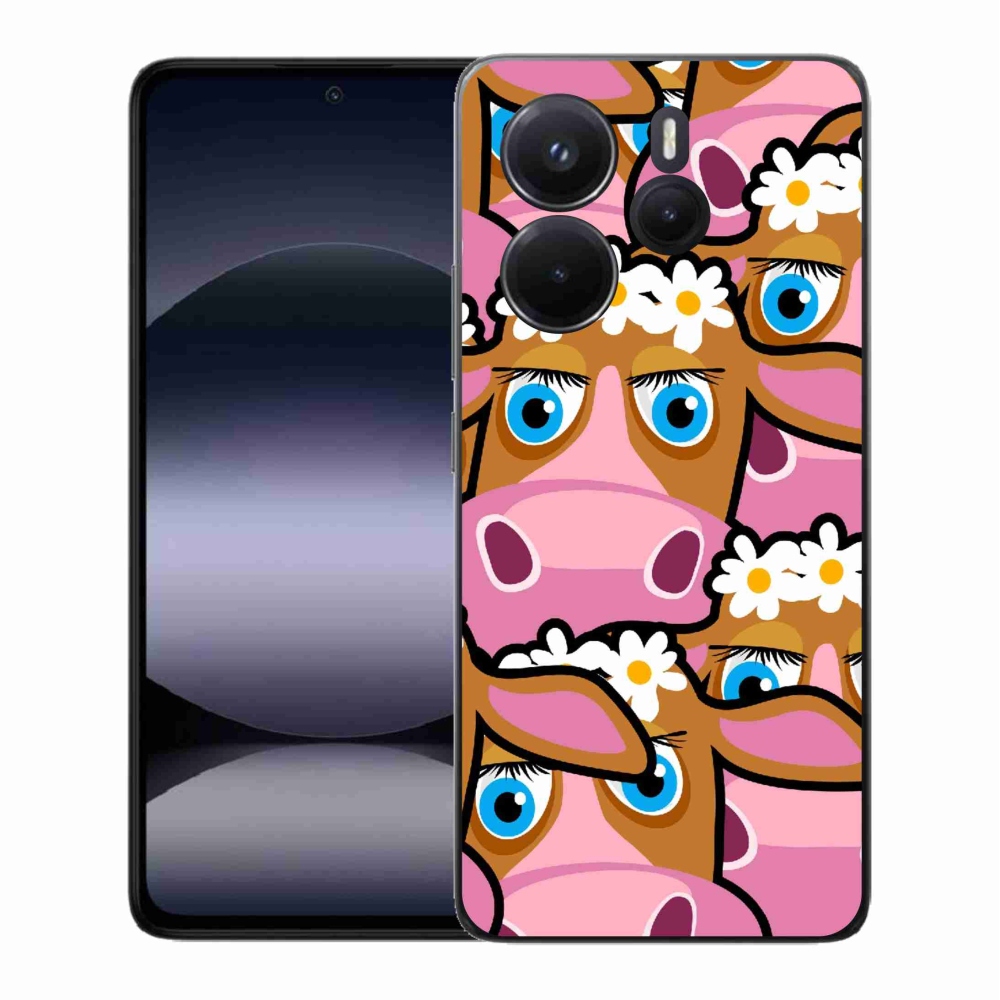 Gelový kryt mmCase na Xiaomi Redmi Note 14 - kreslené kravičky