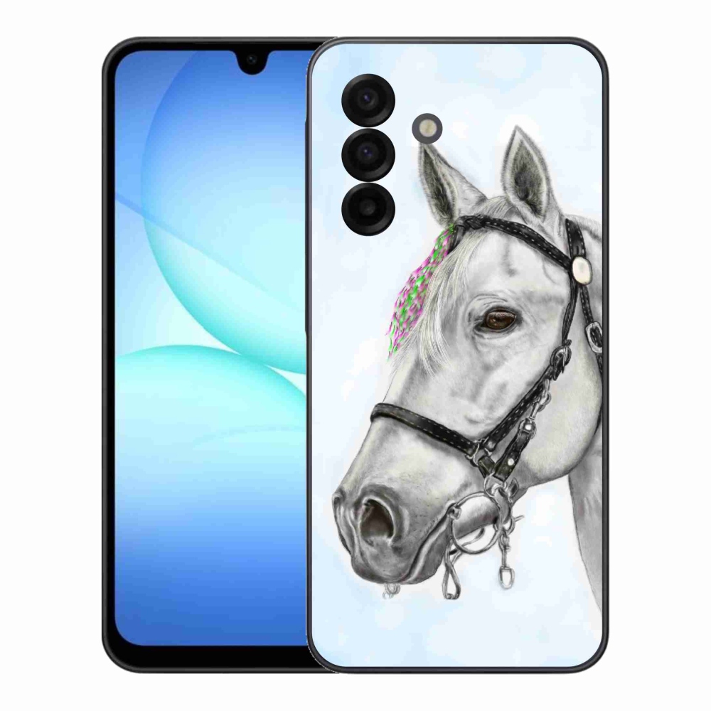 Gelový kryt mmCase na Samsung Galaxy A17 4G/5G - bílý kůň 1