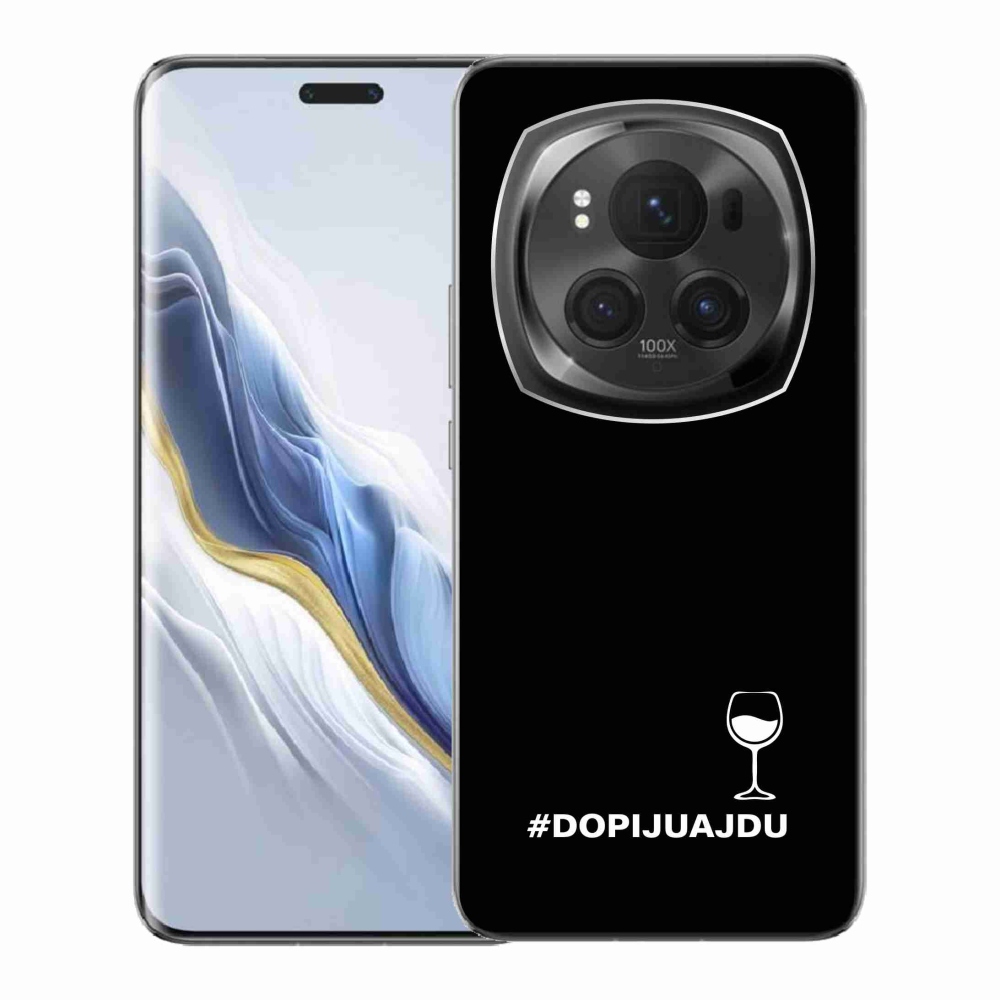 Gelový kryt mmCase na Honor Magic 6 Pro 5G - vinný motiv černé pozadí