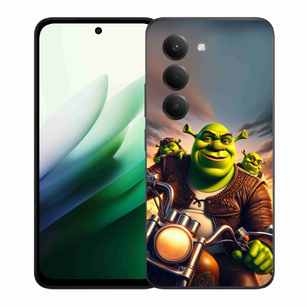 Gelový kryt mmCase na Xiaomi Redmi 15 5G - shrek na motorce