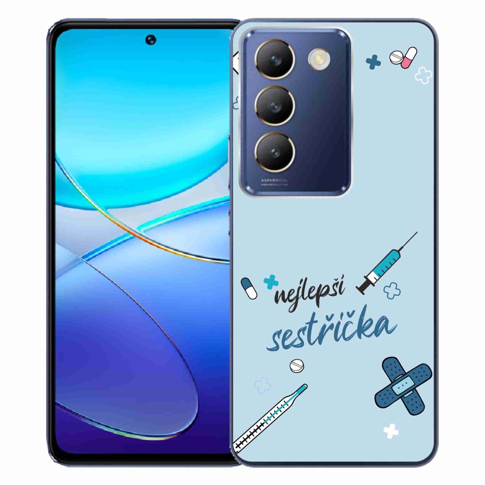 Gelový kryt mmCase na Vivo V40 SE 4G/5G - nejlepší sestřička modré pozadí