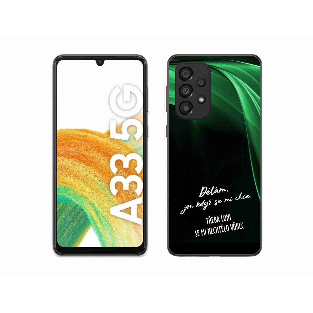 Gelový kryt mmCase na Samsung Galaxy A33 5G - vtipný text 12 černé pozadí