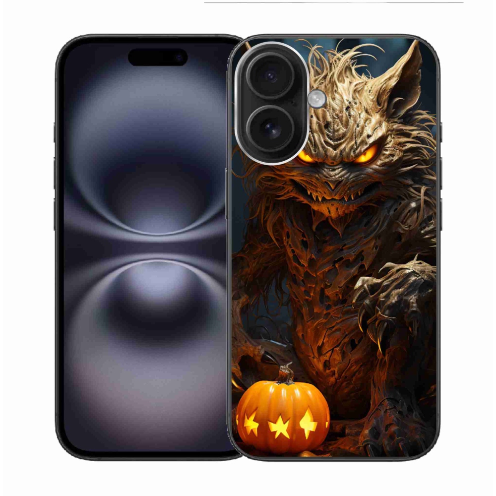 Gelový kryt mmCase na iPhone 16 - halloweenská příšera