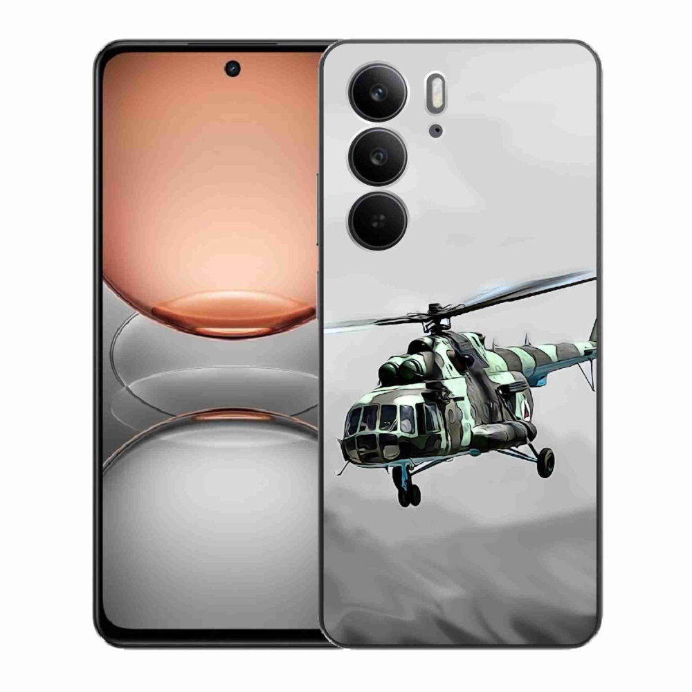 Gelový kryt mmCase na Realme C75 - vojenský vrtulník