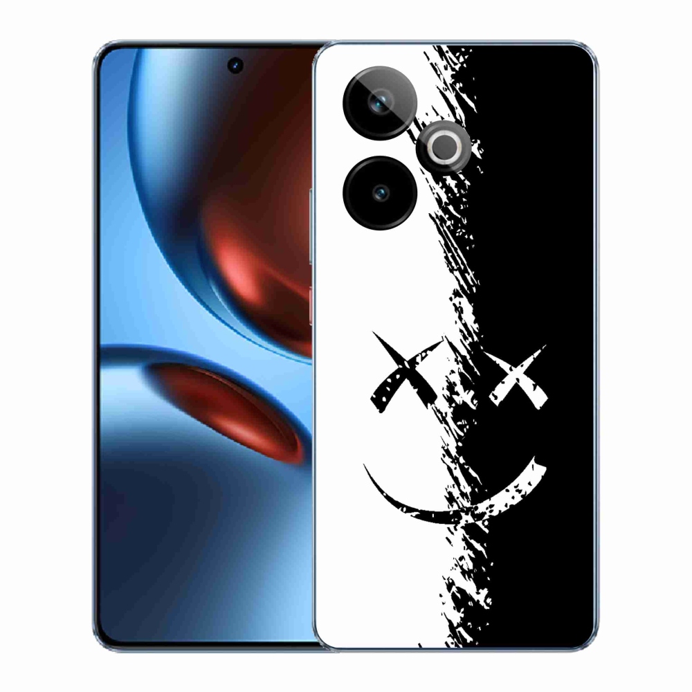 Gelový kryt mmCase na Realme GT 7 5G/GT 7T 5G - černobílý smajlík