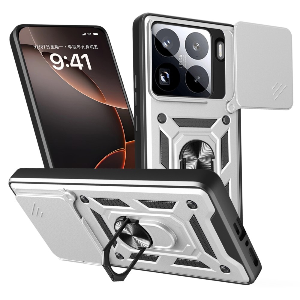 Slide odolný kryt na Xiaomi 15 Pro - stříbrný