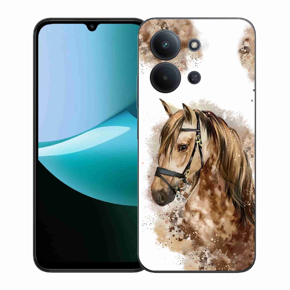 Gelový kryt mmCase na Xiaomi Redmi 15C 4G (171mm)/Poco C85 4G (171mm) - hnědý kreslený kůň