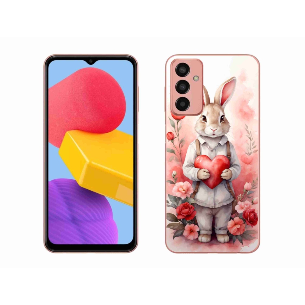 Gelový kryt mmCase na Samsung Galaxy M13 - zajíc se srdíčkem