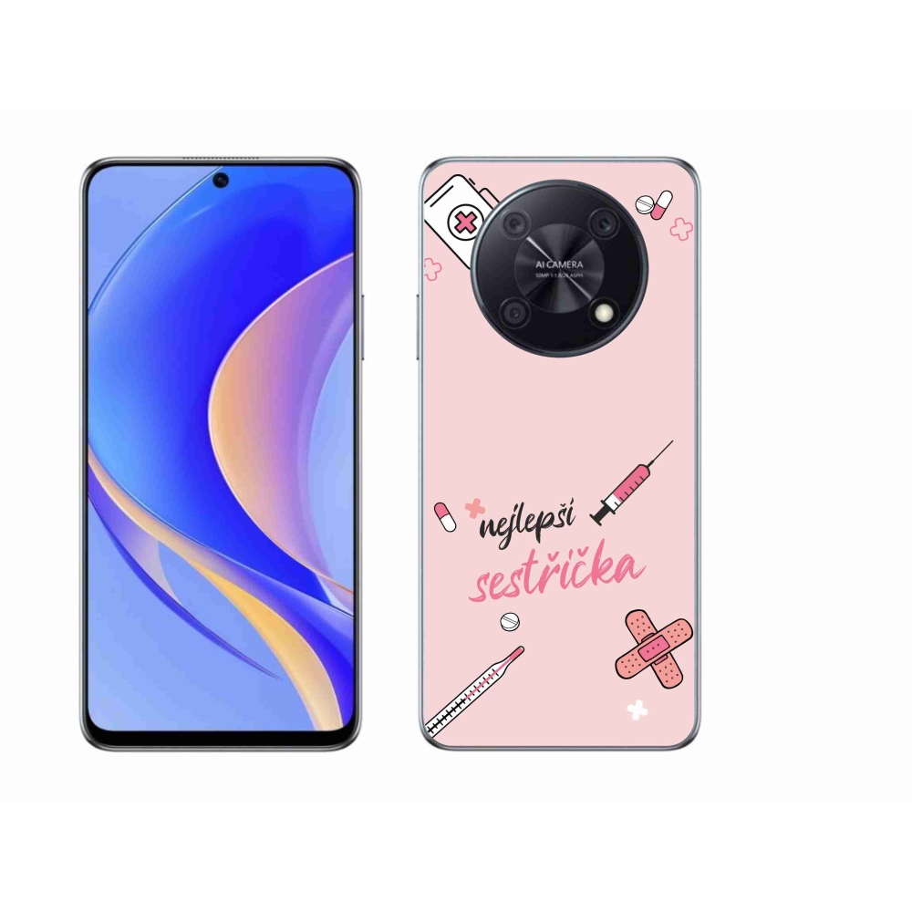 Gelový kryt mmCase na Huawei Nova Y90 - nejlepší sestřička růžové pozadí