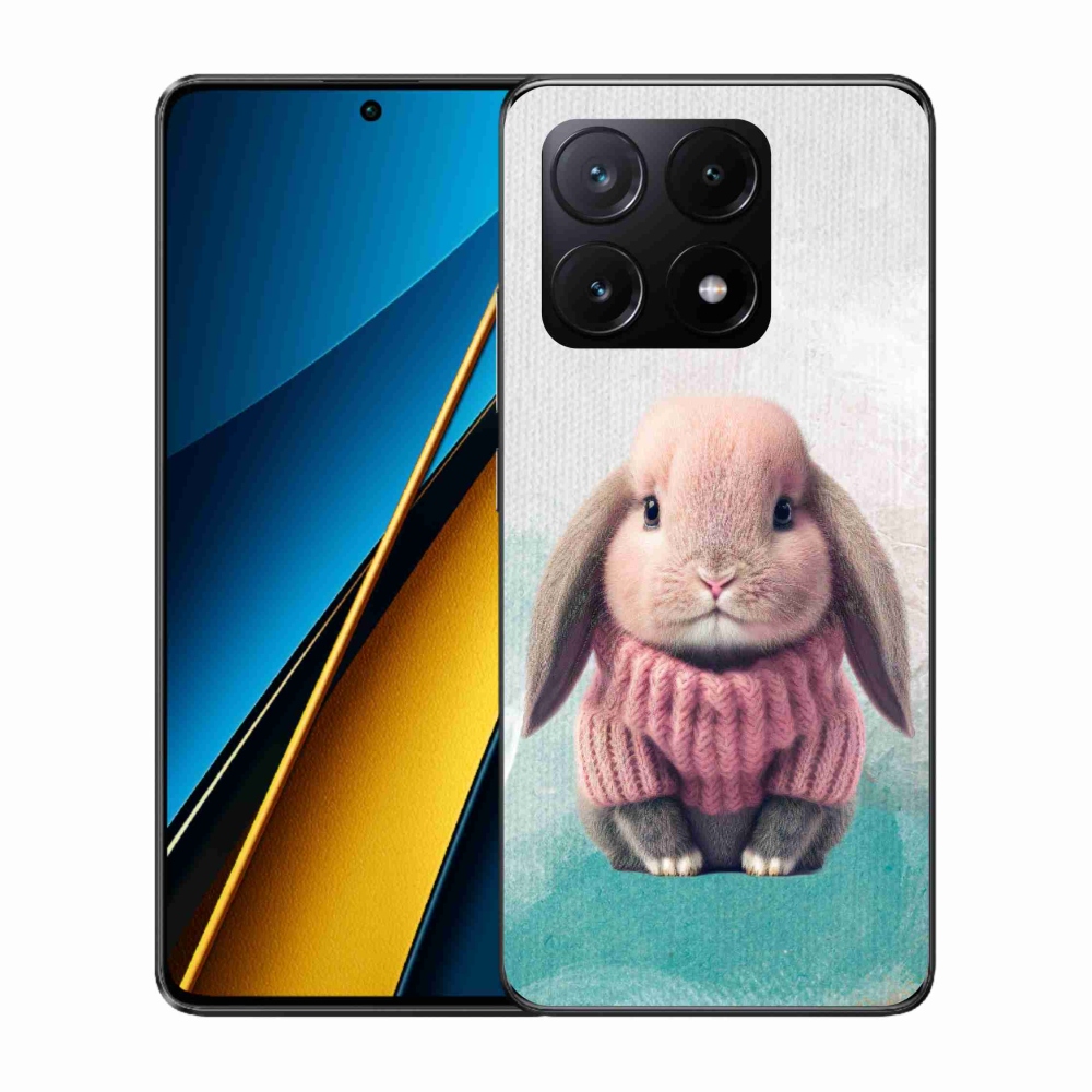 Gelový kryt mmCase na Xiaomi Poco X6 Pro 5G - králíček ve svetru