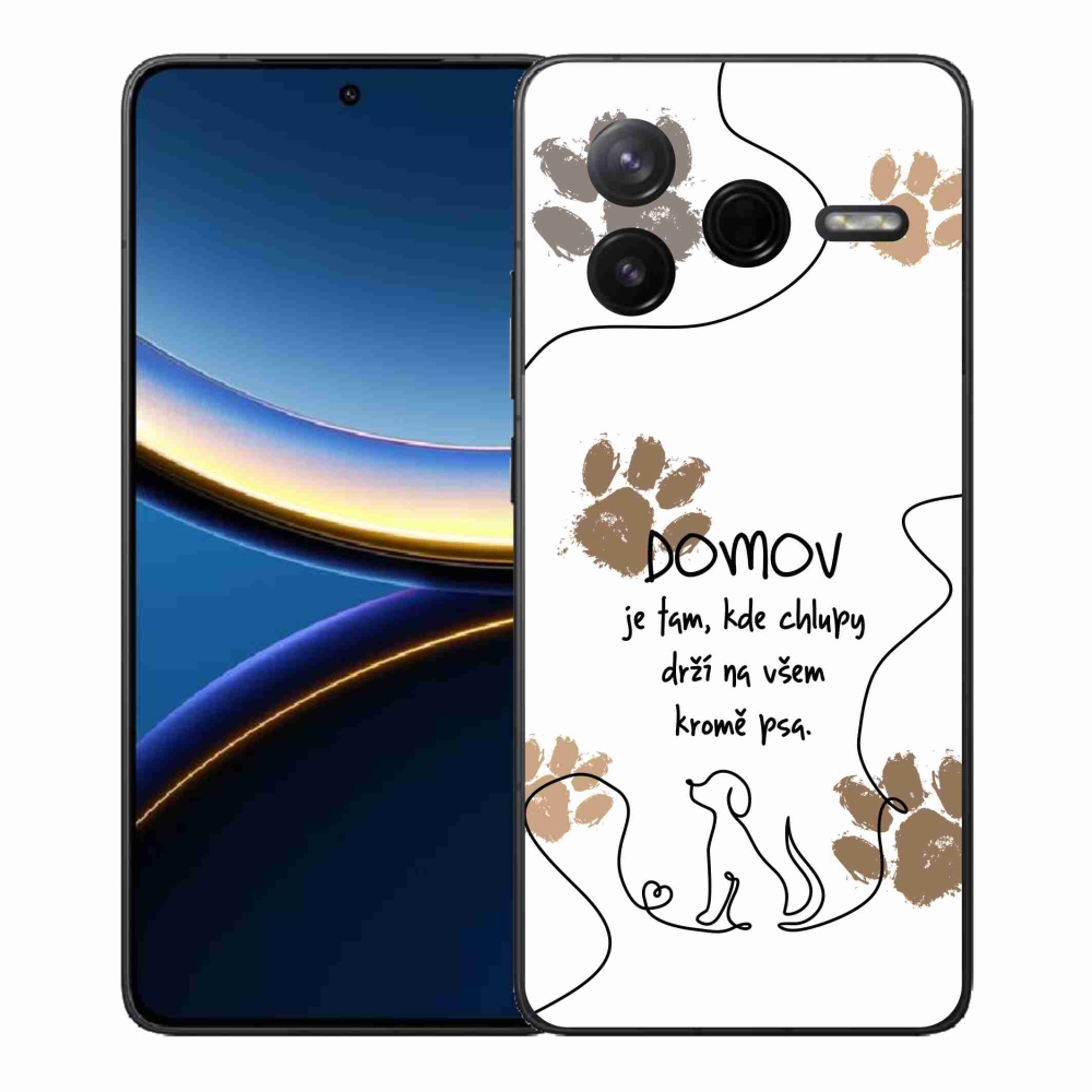 Gelový kryt mmCase na Xiaomi Poco F7 Pro - psí motiv bílé pozadí