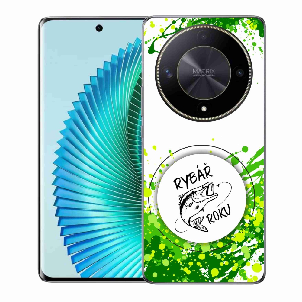 Gelový kryt mmCase na Honor Magic 6 Lite 5G - rybář roku bílé pozadí
