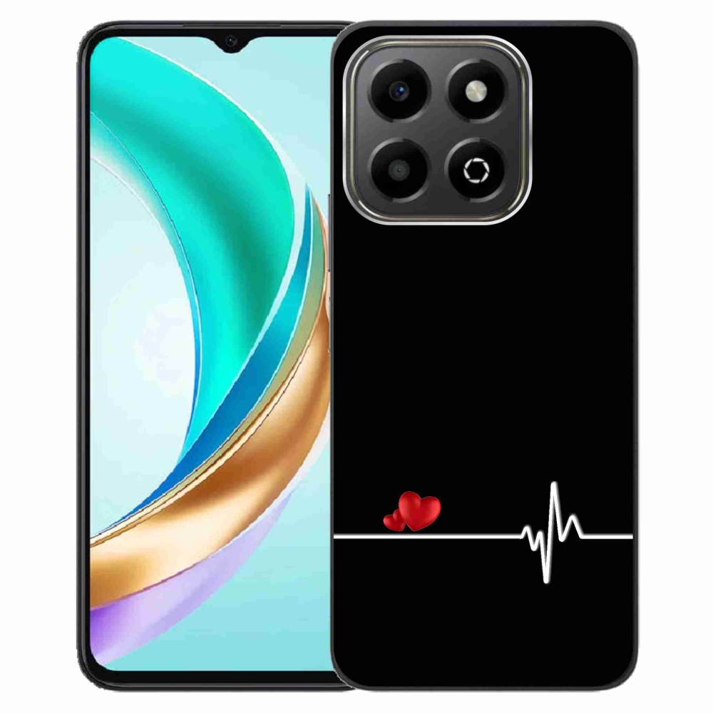 Gelový kryt mmCase na Honor X6b - srdce a tep černé pozadí