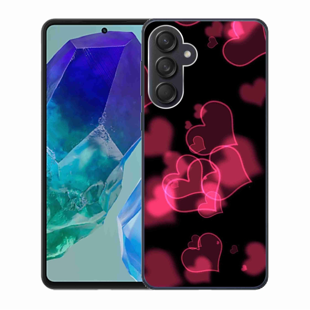 Gelový kryt mmCase na Samsung Galaxy M55 5G - červená srdíčka