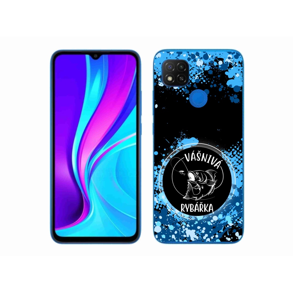 Gelový kryt mmCase na Xiaomi Redmi 9C - vášnivá rybářka černé pozadí