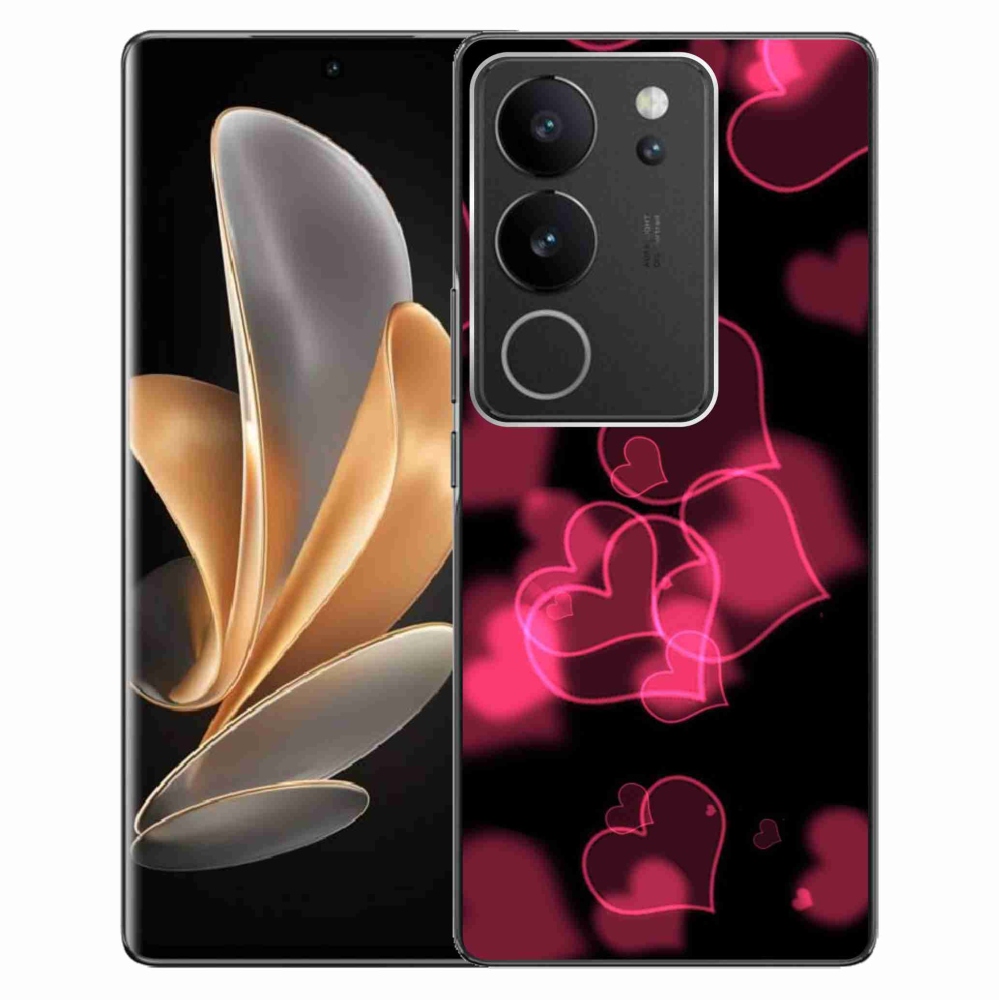Gelový kryt mmCase na Vivo V29 5G - červená srdíčka