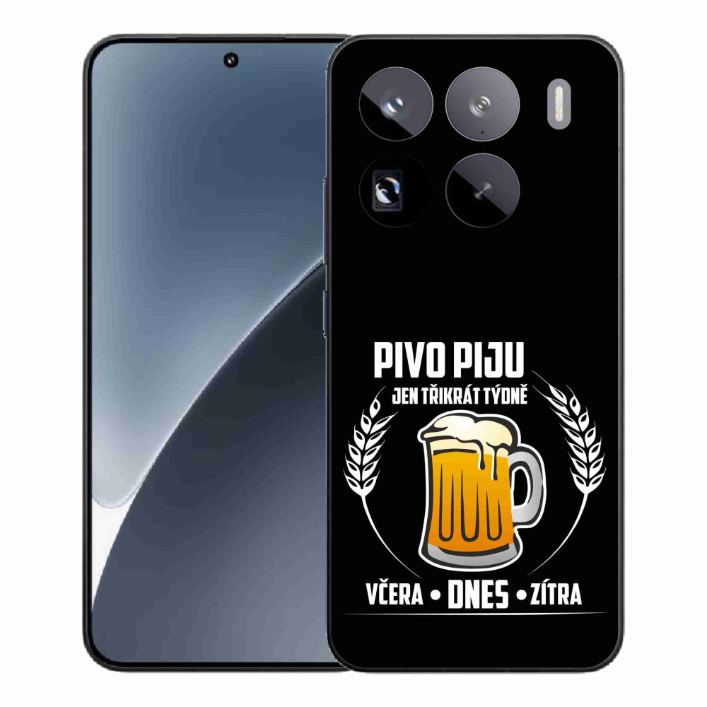 Gelový kryt mmCase na Xiaomi 15 Pro - pivní motiv černé pozadí