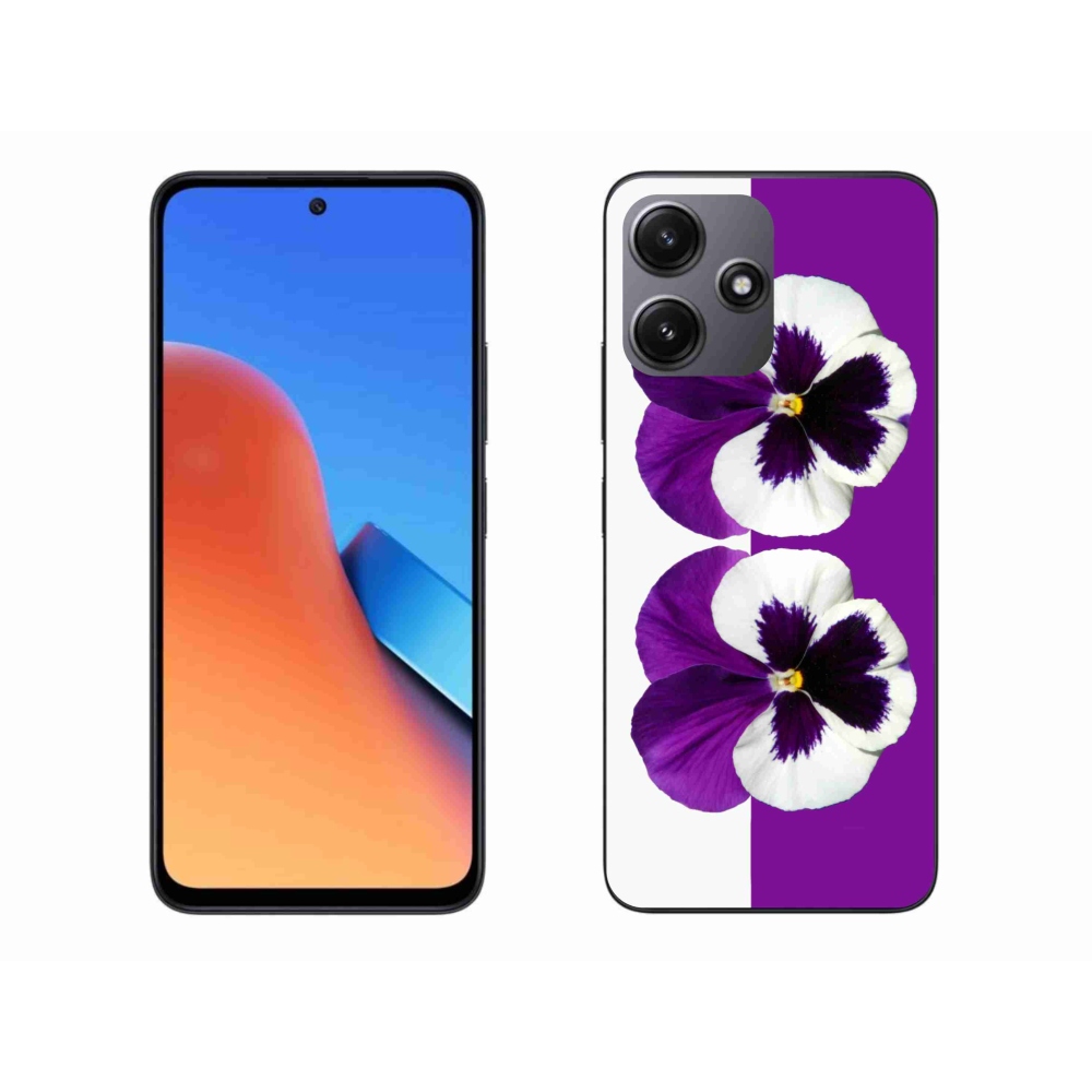 Gelový kryt mmCase na Xiaomi Redmi 12 5G - fialovobílý květ