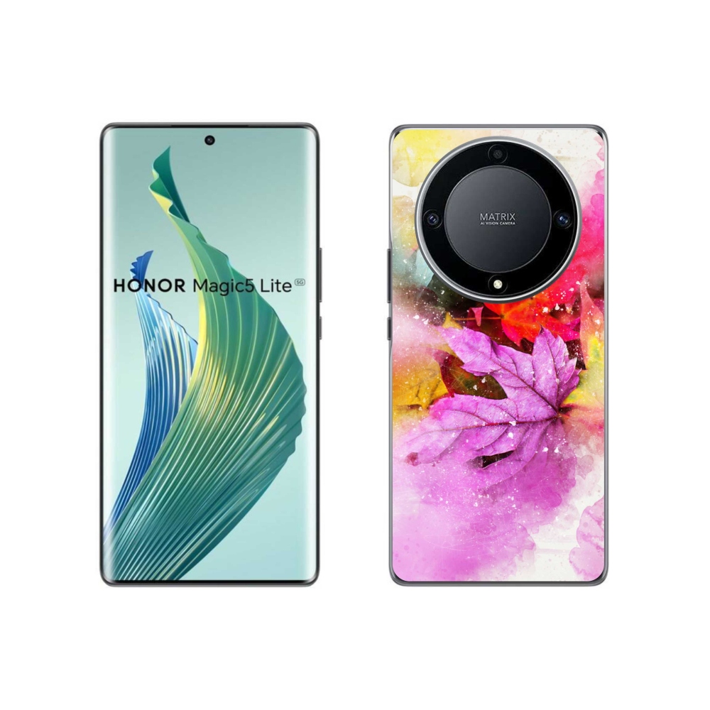 Gelový kryt mmCase na Honor Magic 5 Lite 5G - barevné listy
