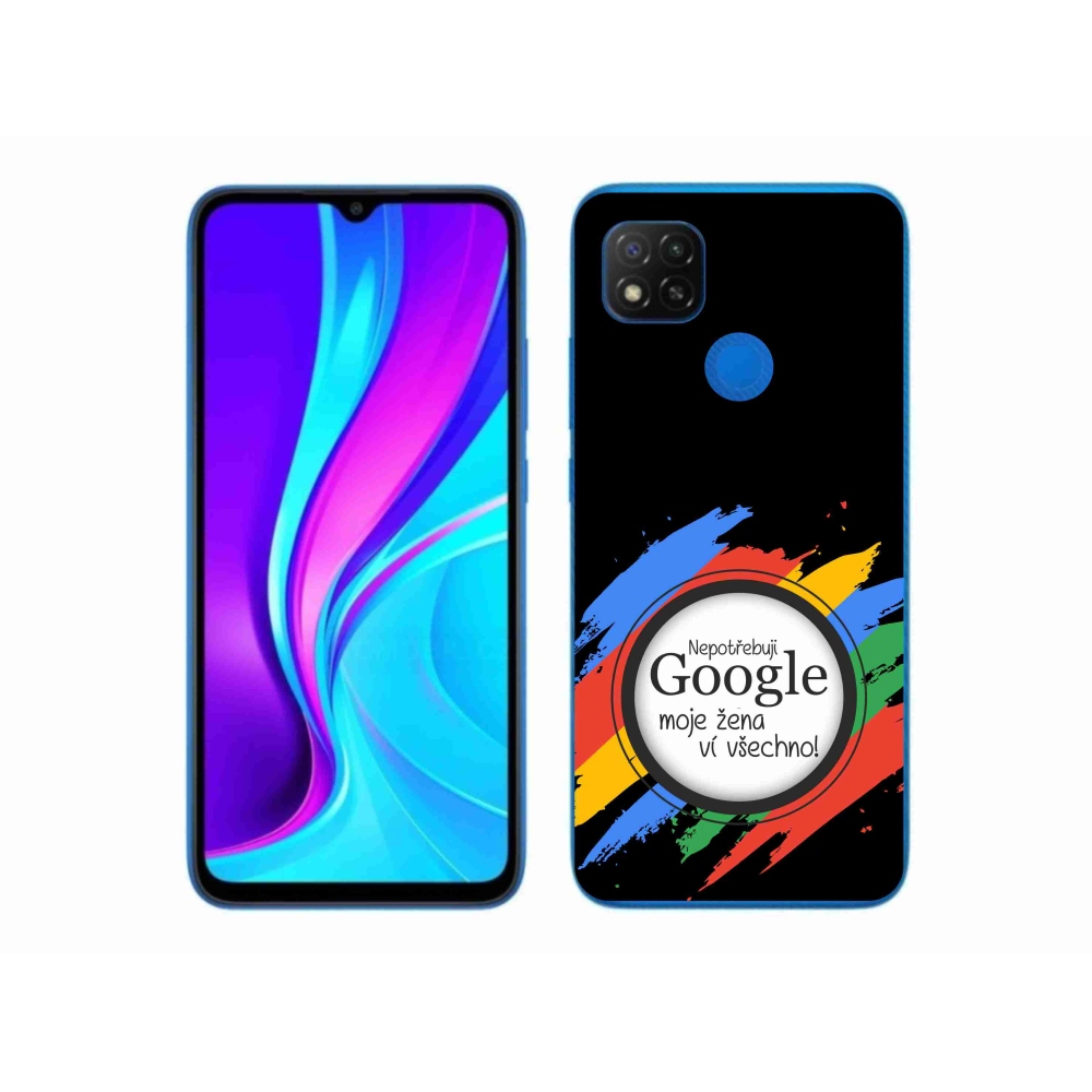 Gelový kryt mmCase na Xiaomi Redmi 9C - žena ví všechno černé pozadí