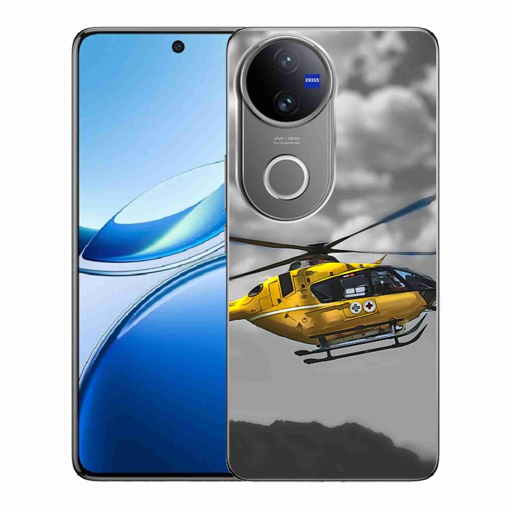 Gelový kryt mmCase na Vivo V50 5G - žlutá helikoptéra