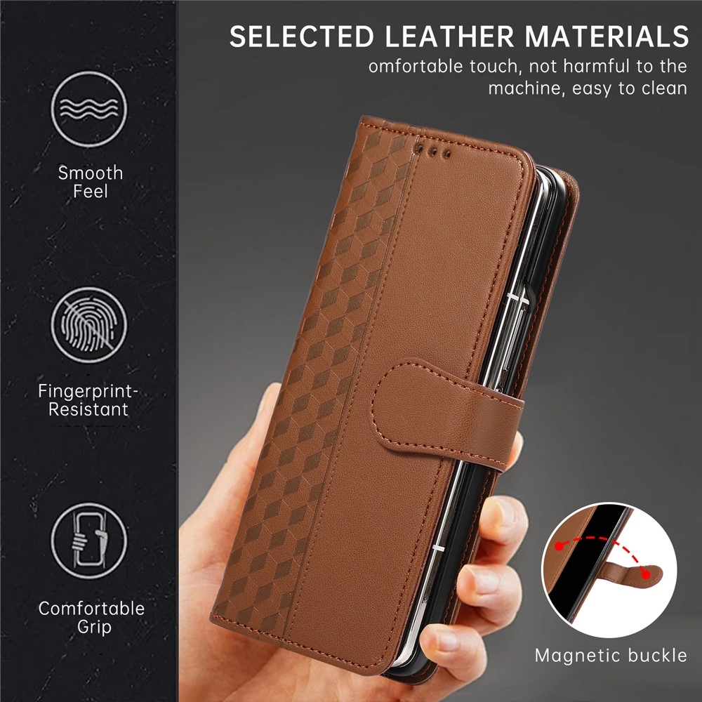 Gridy knížkové pouzdro na Samsung Galaxy Z Fold7 5G - hnědé