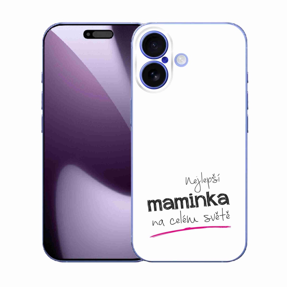 Gelový kryt mmCase na iPhone 17 - nejlepší maminka 4 bílé pozadí
