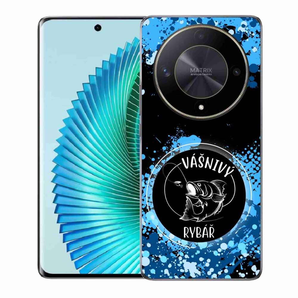 Gelový kryt mmCase na Honor Magic 6 Lite 5G - vášnivý rybář černé pozadí