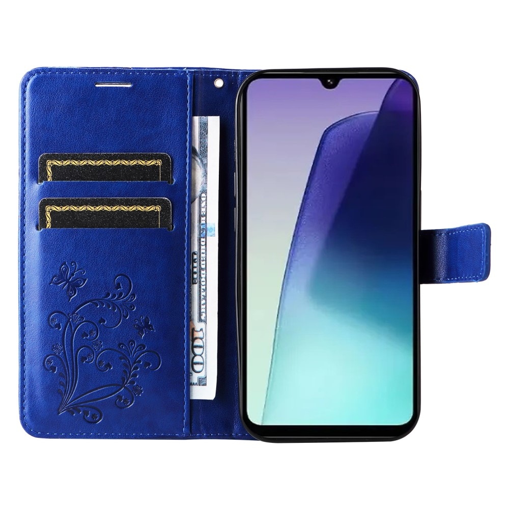 Big Butterfly knížkové pouzdro na Xiaomi Redmi 14C/Poco C75 - modré
