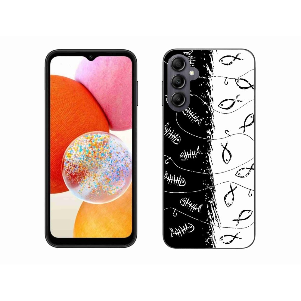Gelový kryt mmCase na Samsung Galaxy A14 4G/5G - kostry a rybky