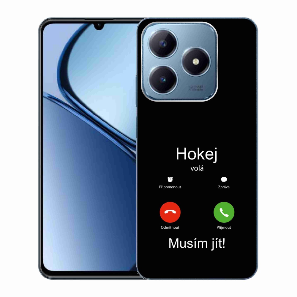 Gelový kryt mmCase na Realme C63 - hokej volá černé pozadí