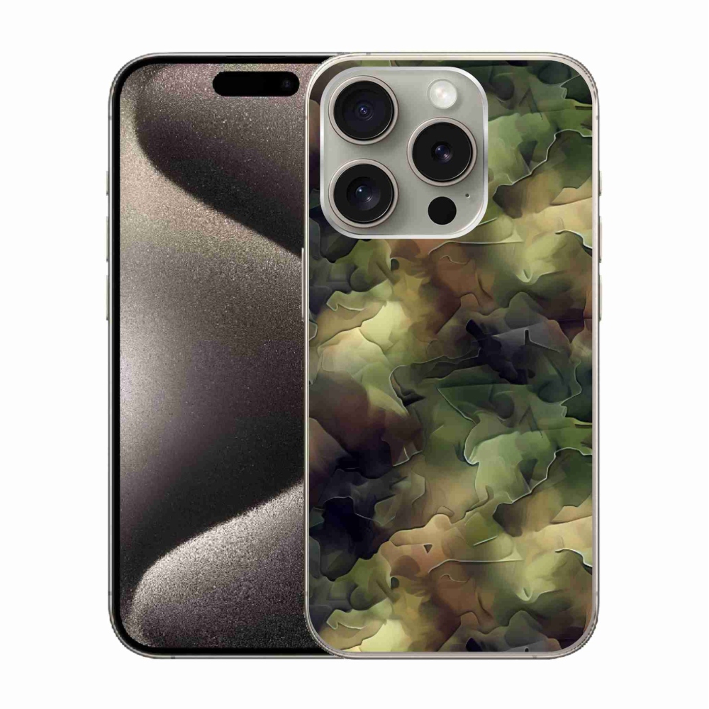 Gelový kryt mmCase na iPhone 15 Pro - maskáčový vzor 10
