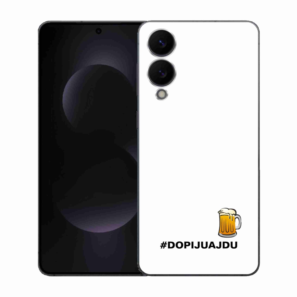 Gelový kryt mmCase na Samsung Galaxy S25 Edge - pivní motiv 1 bílé pozadí