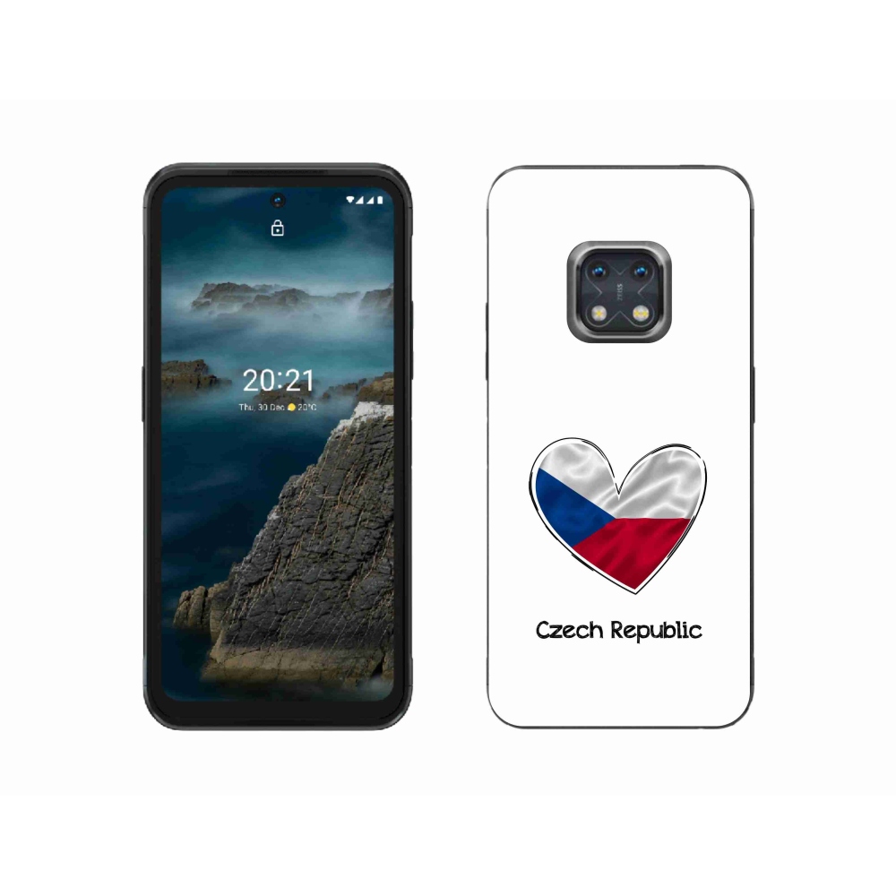 Gelový kryt mmCase na Nokia XR20 - vlajka srdce bílé pozadí