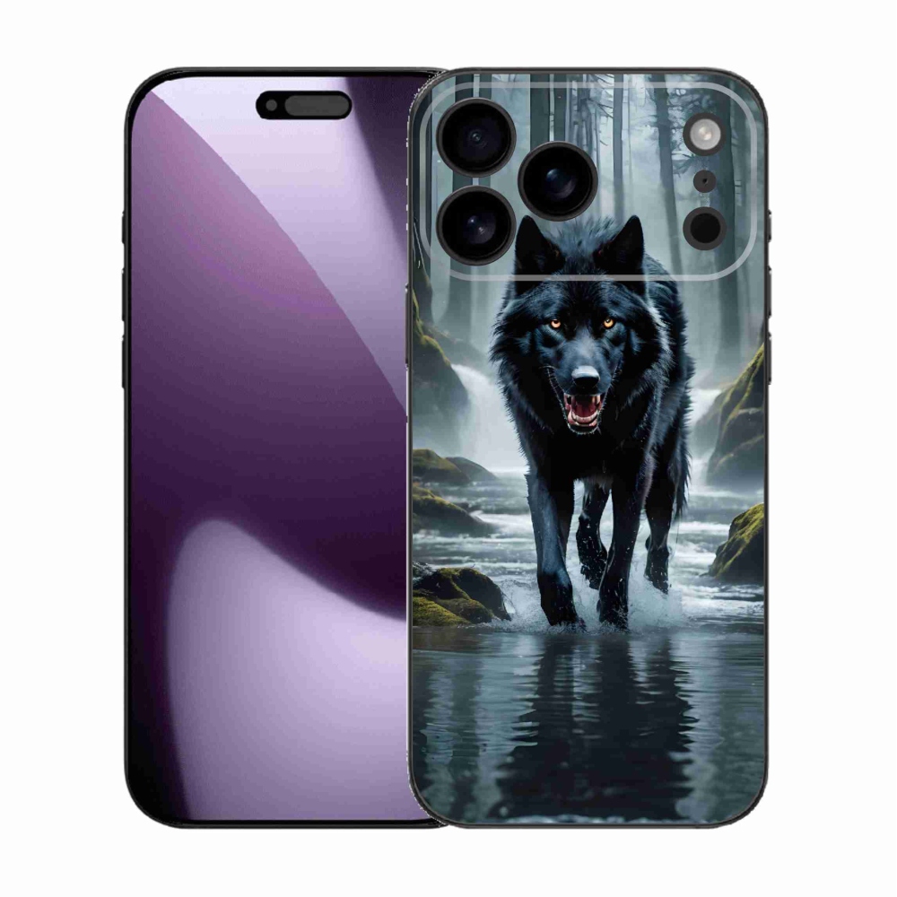 Gelový kryt mmCase na iPhone 17 Pro Max - černý vlk