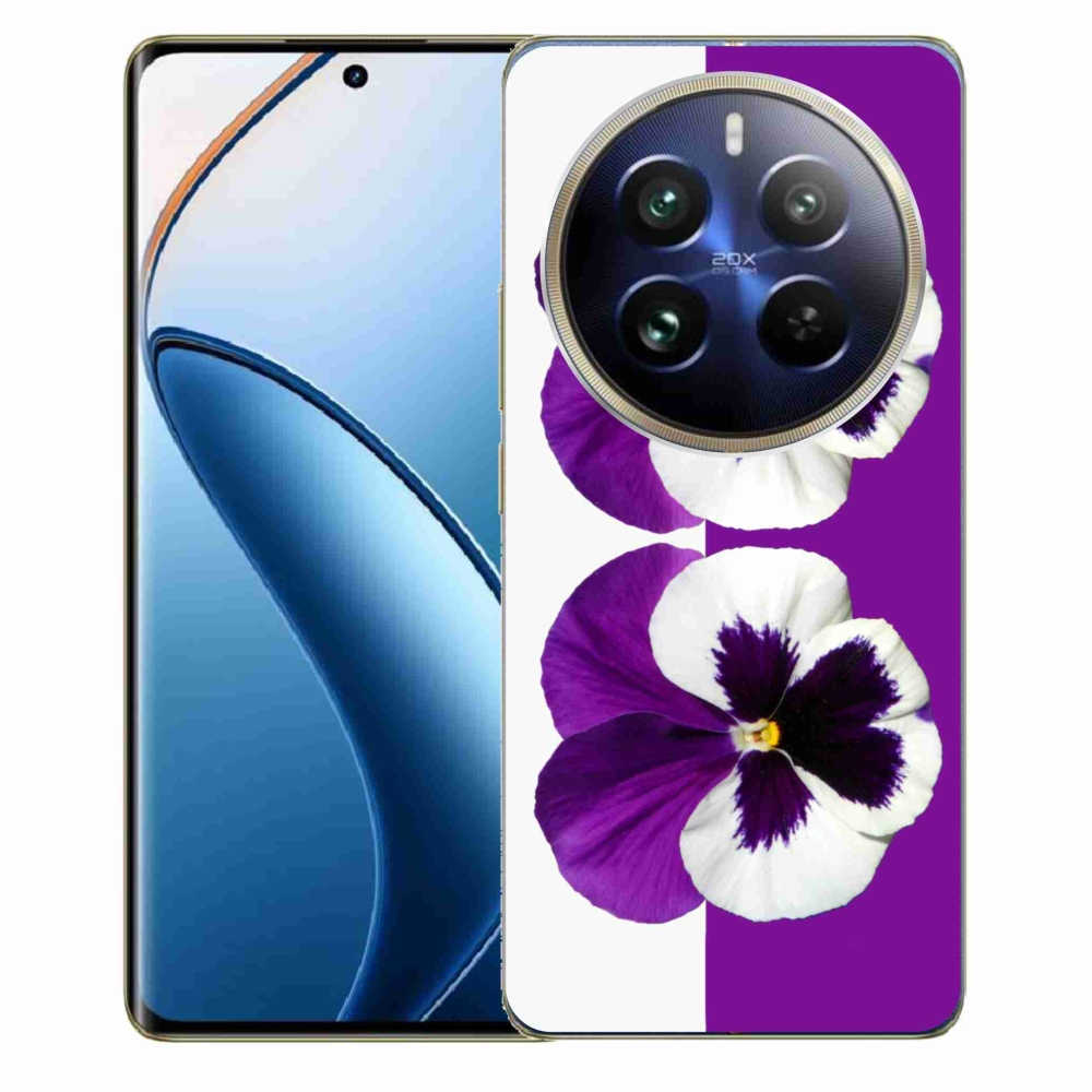 Gelový kryt mmCase na Realme 12 Pro 5G/12 Pro+ 5G - fialovobílý květ