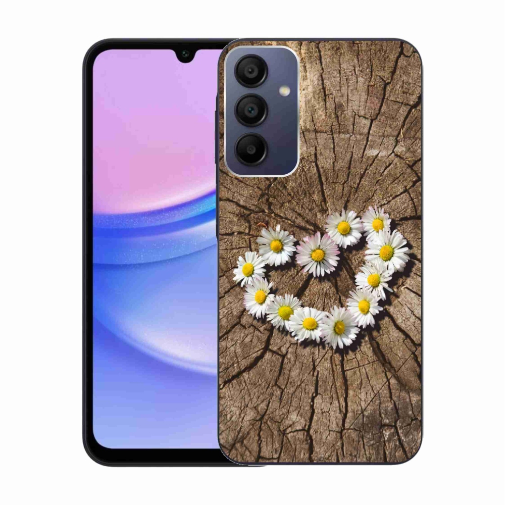 Gelový kryt mmCase na Samsung Galaxy A15 4G/5G - srdce z kopretin