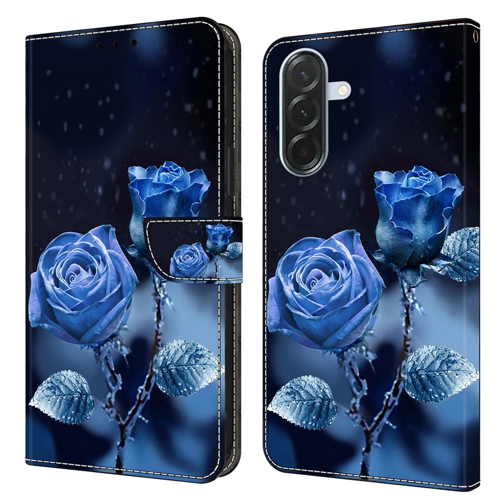 Fashion knížkové pouzdro na Samsung Galaxy A16 4G/5G - modré růže