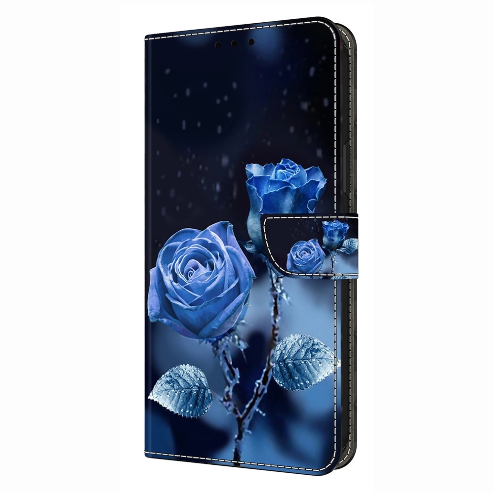 Fashion knížkové pouzdro na Samsung Galaxy A16 4G/5G - modré růže