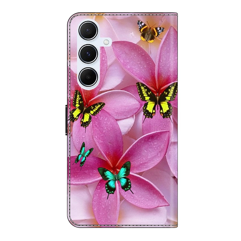Fashion knížkové pouzdro na Samsung Galaxy A26 5G - motýli a růžové květy