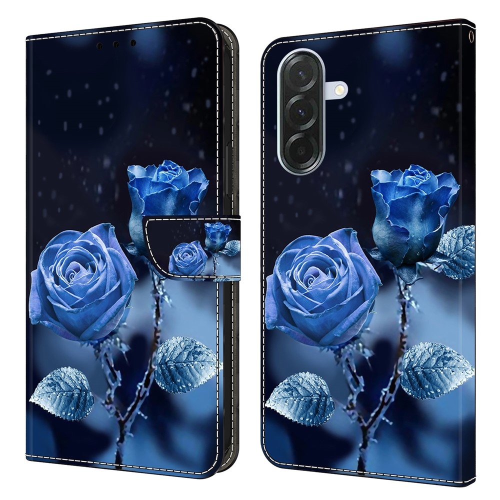 Fashion knížkové pouzdro na Samsung Galaxy A36 5G - modré růže